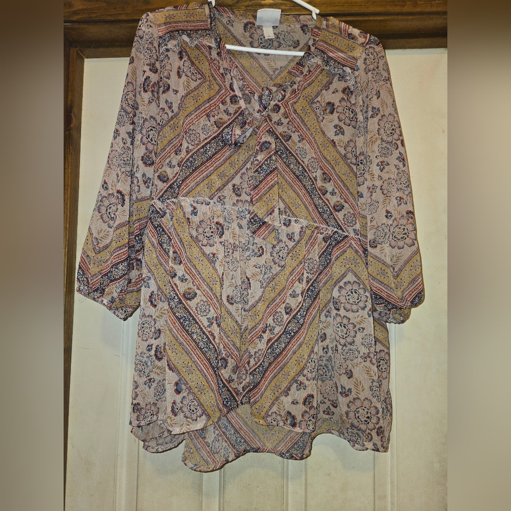 Knox Rose Womens Large Pattern Blouse - Picture 4 of 5